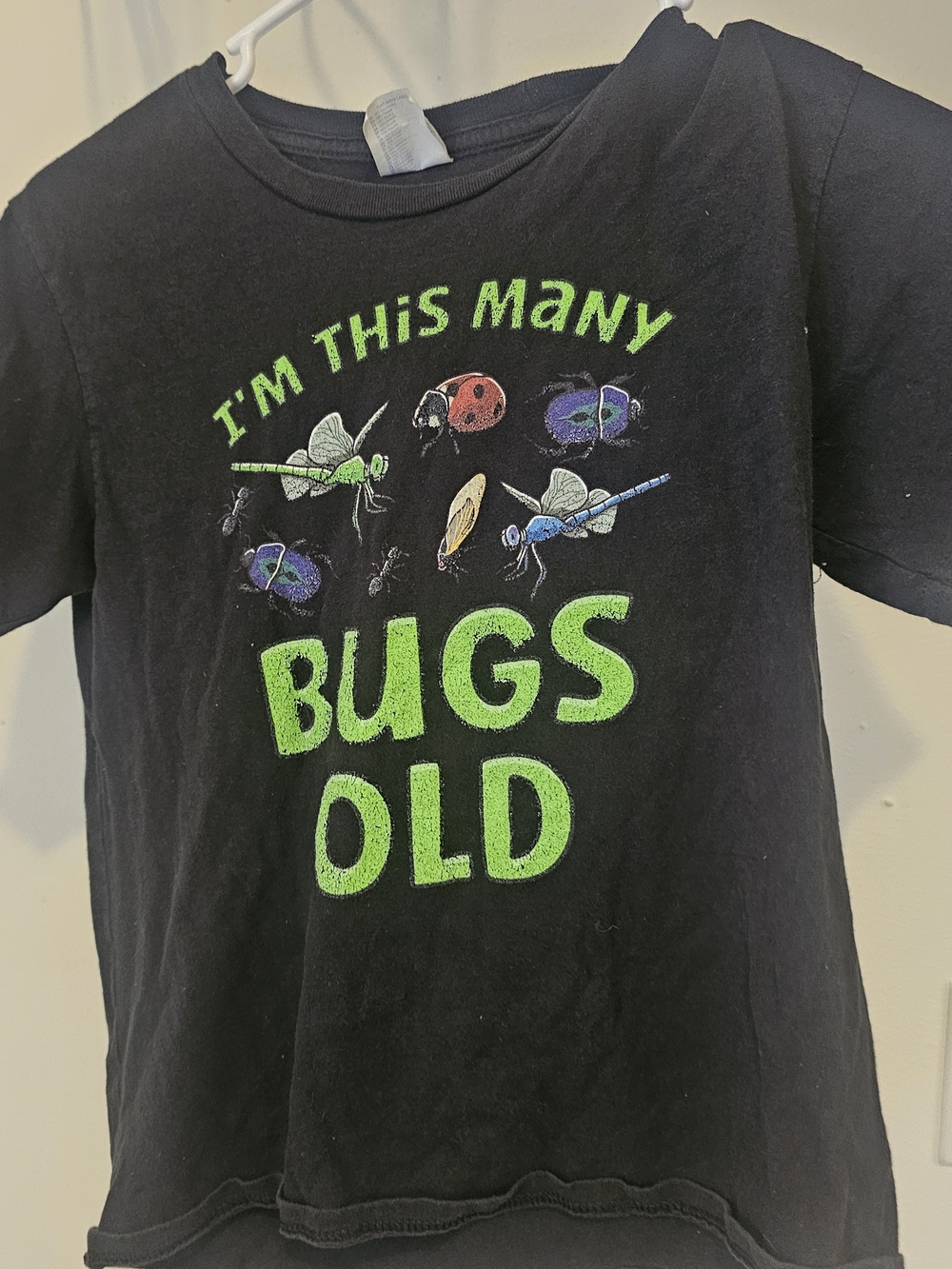 Kids Black 'Bugs Old' Graphic Tee - Green Lettering